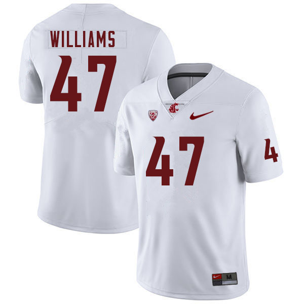 Men #47 Tyler Williams Washington Cougars College Football Jerseys Sale-White - Click Image to Close